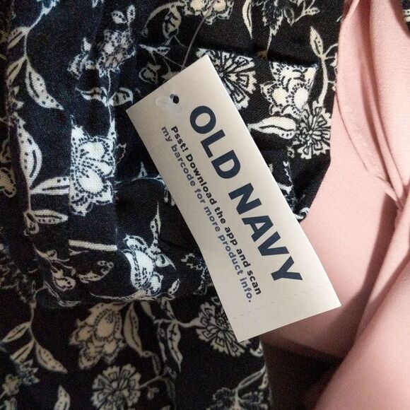 NWT Old Navy LS Mari Boho black tan floral print short dress pockets size XXL - Picture 8 of 11